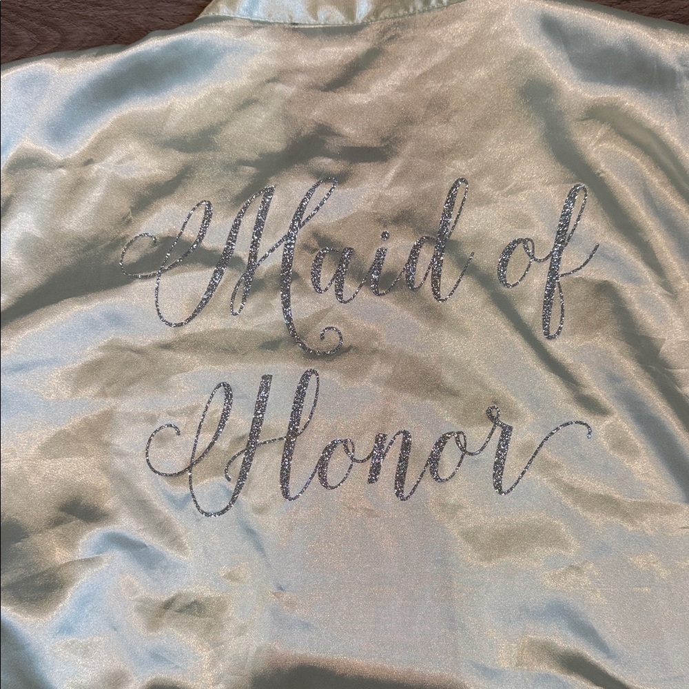 Maid of Honor Bridal party Robe seafoam green color